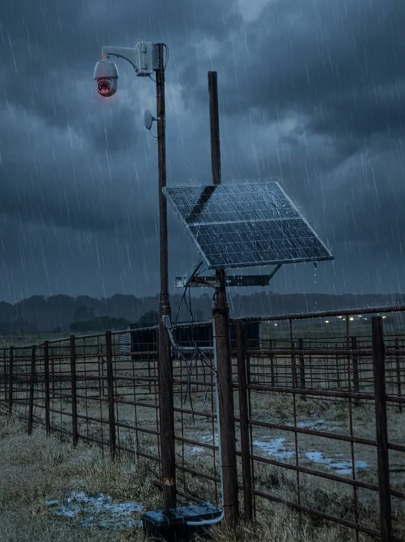 Archon weatherproof solar unit in the rain